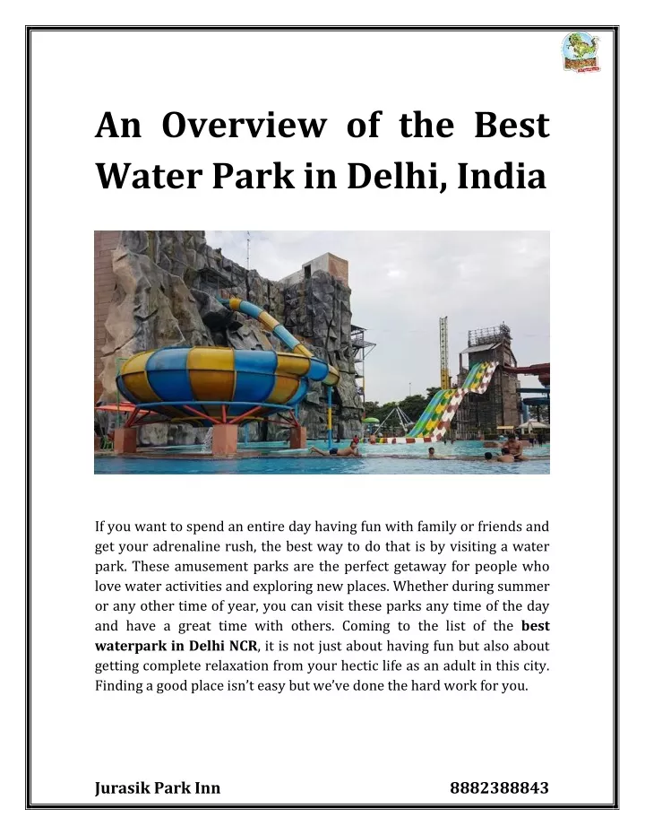 an overview of the best water park in delhi india