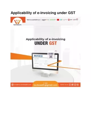 applicability of e invoicing under gst