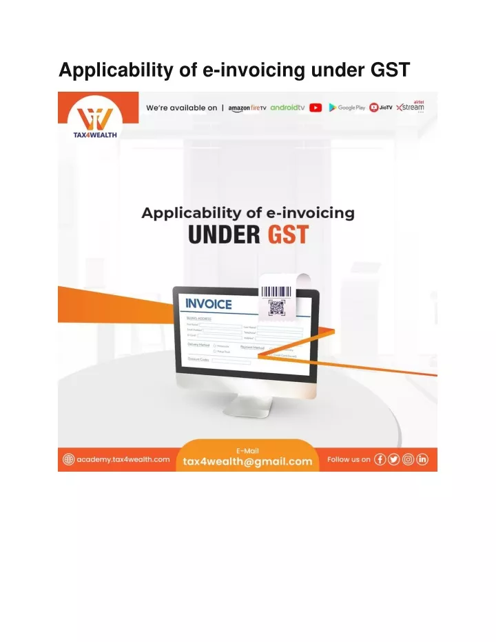 applicability of e invoicing under gst