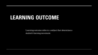 Learning Outcome