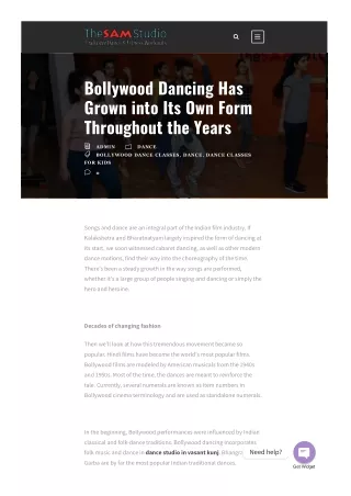 Bollywood Dancing Has Grown into Its Own Form Throughout the Years