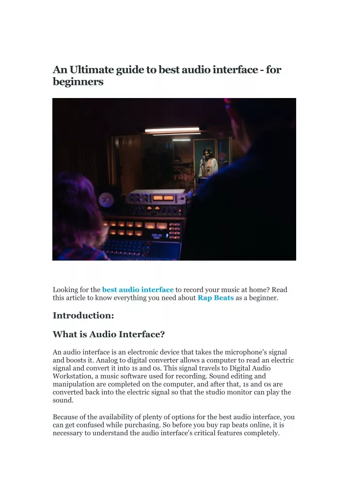 anultimateguidetobestaudiointerface for beginners