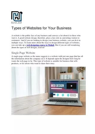 Types of Websites for Your Business