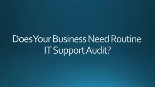 does your business need routine it support audit