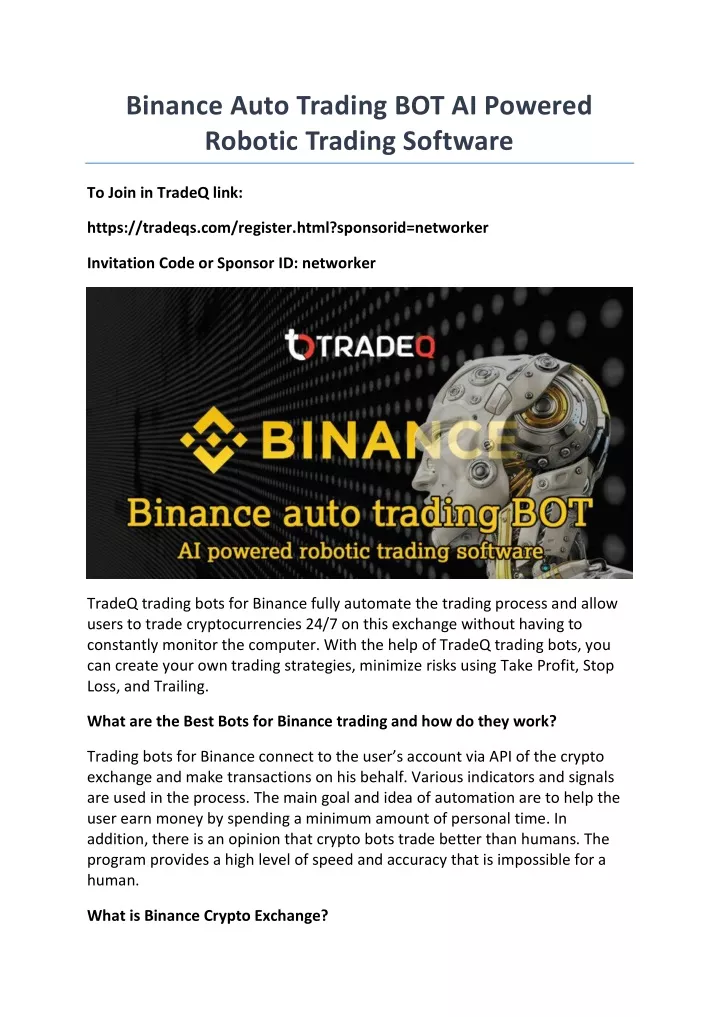 binance auto trading bot ai powered robotic