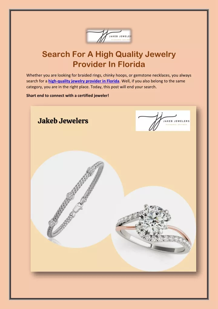 search for a high quality jewelry provider