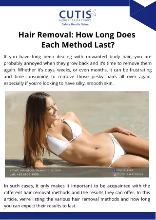 Hair Removal How Long Does Each Method Last?