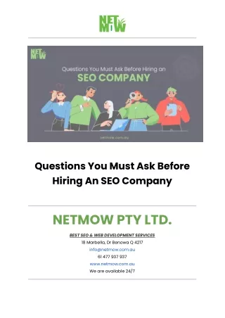 Questions You Must Ask Before Hiring An SEO Company