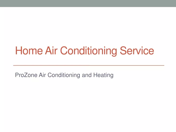 home air conditioning service