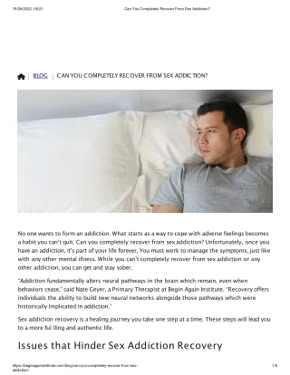 Can You Completely Recover From Sex Addiction_