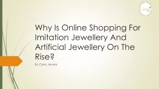 why is online shopping for imitation jewellery and artificial jewellery on the rise