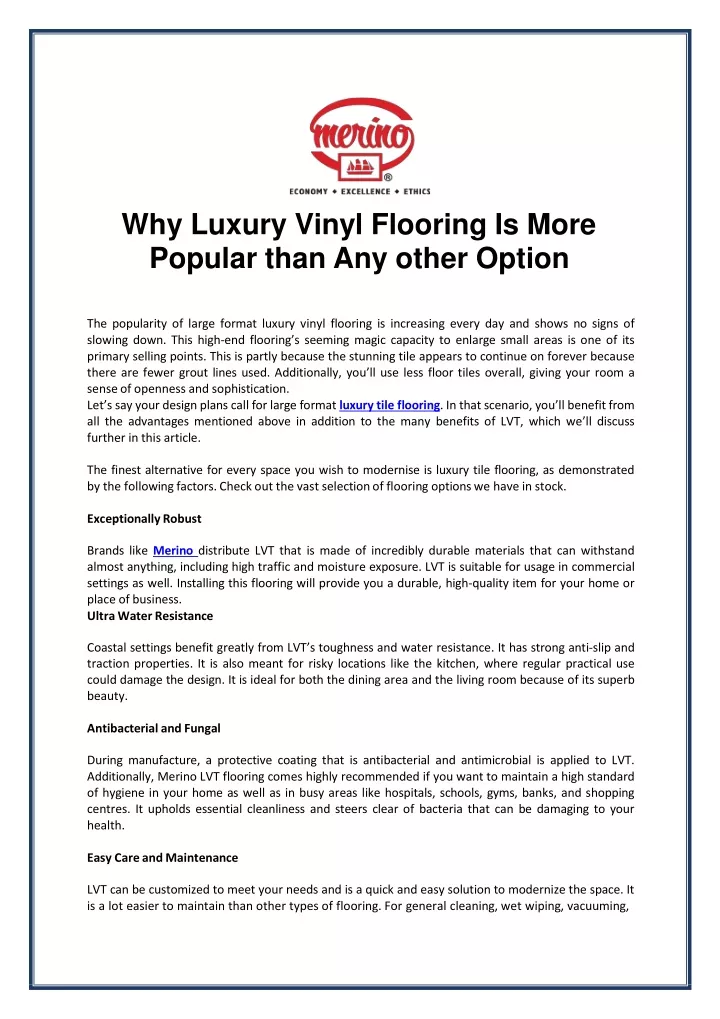 why luxury vinyl flooring is more popular than any other option