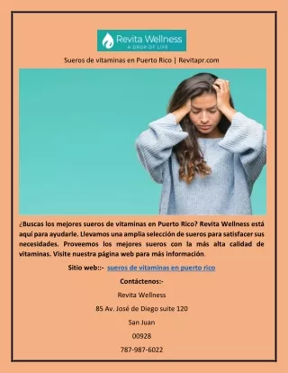Sueros de vitaminas en Puerto Rico | Revitapr.com