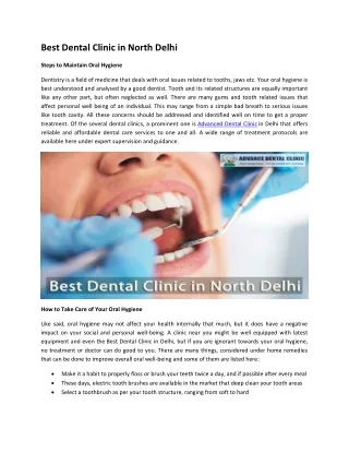 Best Dental Clinic in North Delhi