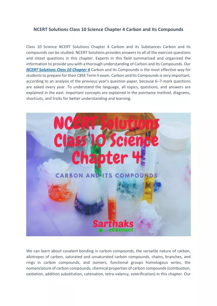 ncert solutions class 10 science chapter 4 carbon