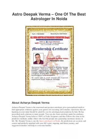 astro deepak verma one of the best astrologer
