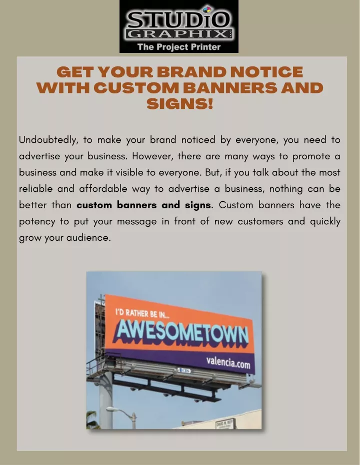 get your brand notice with custom banners