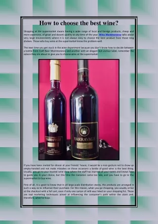 How to choose the best wine?