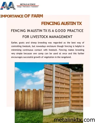 Importance Of Farm Fencing Austin TX