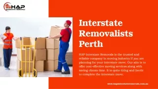 Interstate Removalists Perth