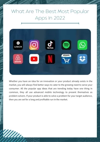 what are the best most popular apps in 2022