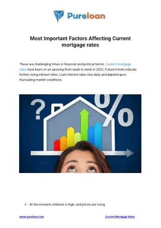 Most Important Factors Affecting Current mortgage rates