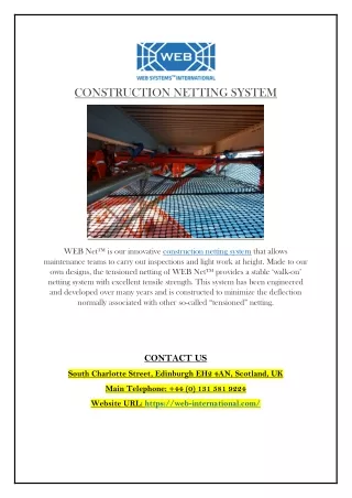 Get the Best Construction Netting System.