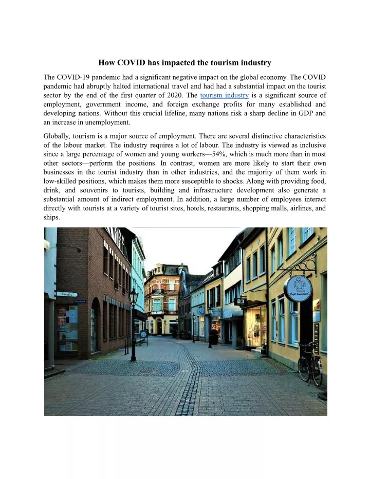 how covid has impacted the tourism industry