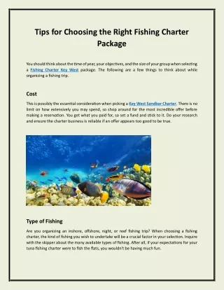 tips for choosing the right fishing charter