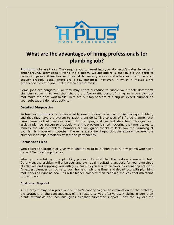what are the advantages of hiring professionals