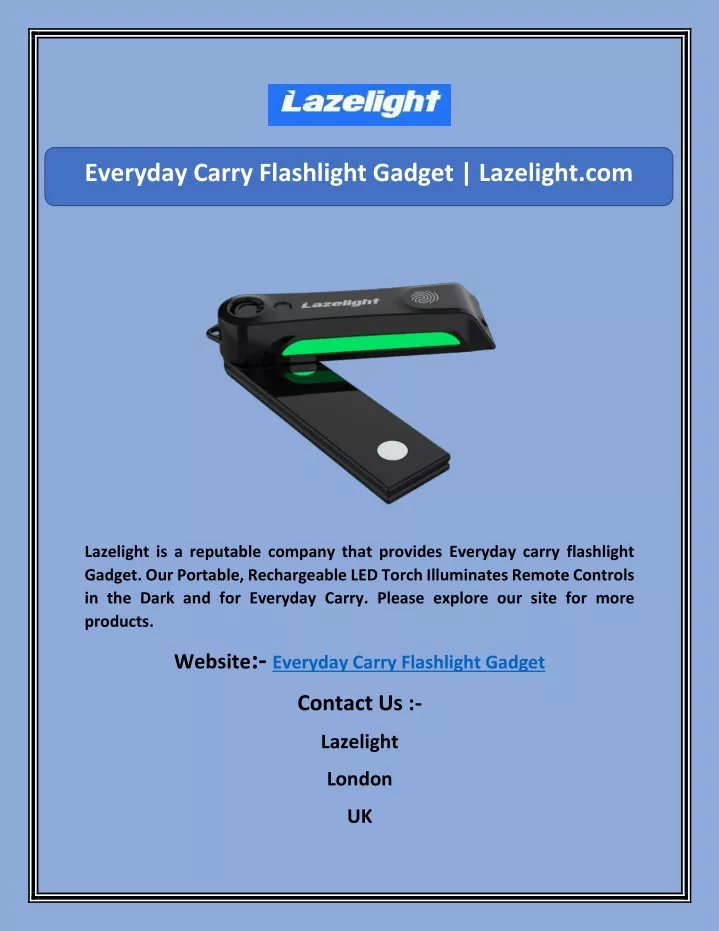 everyday carry flashlight gadget lazelight com