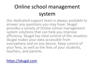 Online school management system