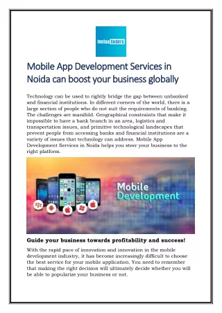 Mobile App Development Services in Noida can boost your business globally