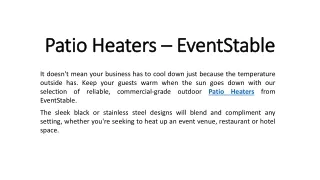 Patio Heaters - EventStable