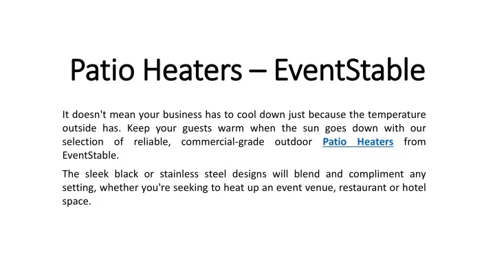 patio heaters eventstable
