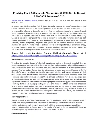 fracking fluid chemicals market worth