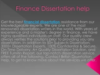 finance dissertation help