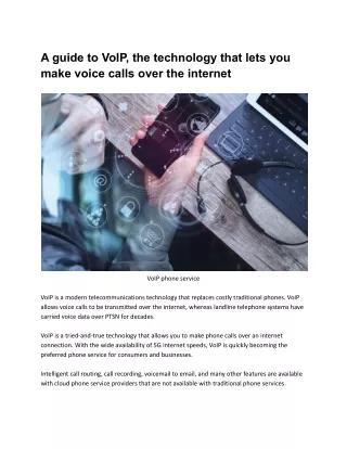a guide to voip the technology that lets you make