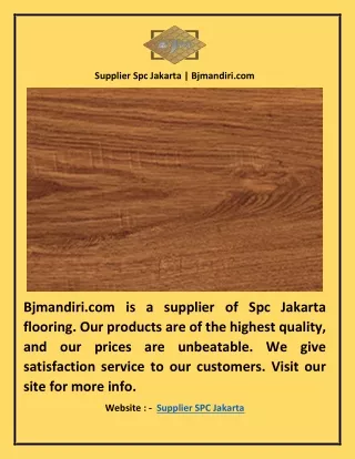 Supplier Spc Jakarta | Bjmandiri.com