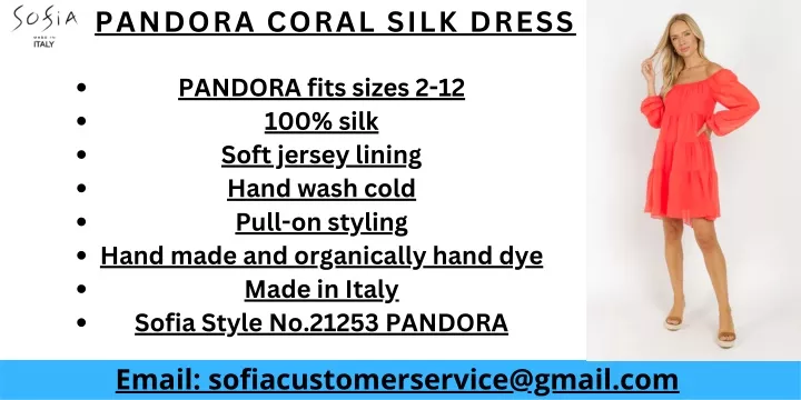 pandora coral silk dress