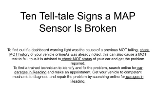 ten tell tale signs a map sensor is broken