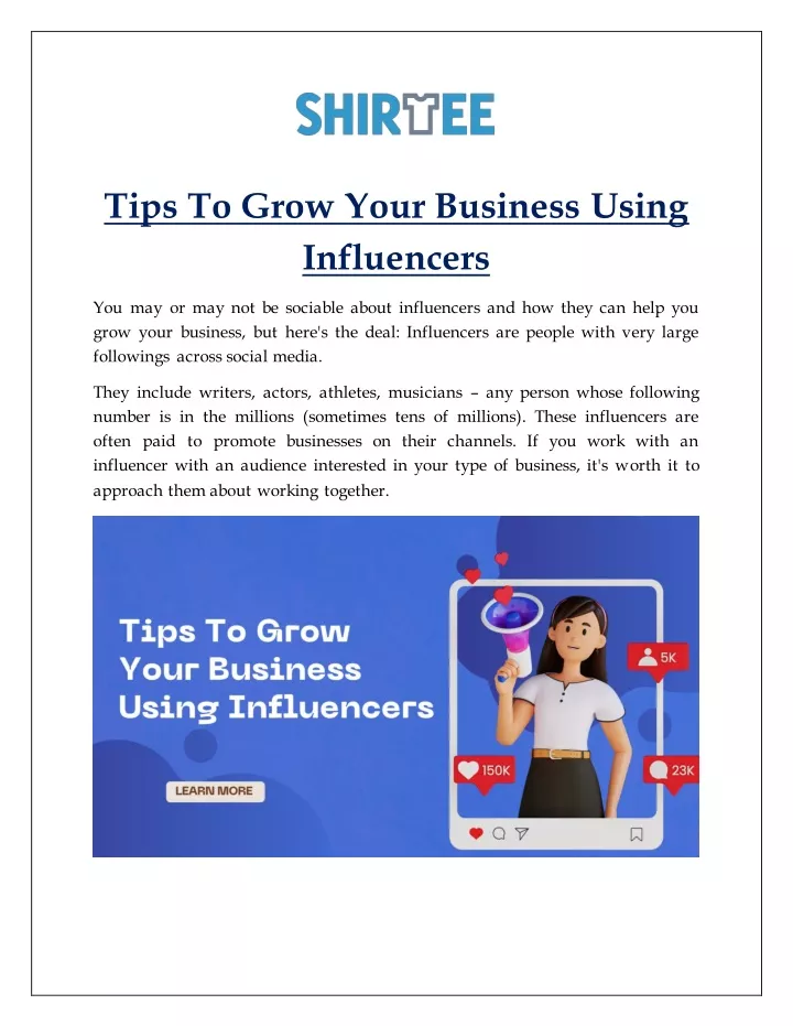 tips to grow your business using influencers