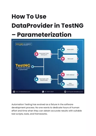 How To Use DataProvider in TestNG Parametarization