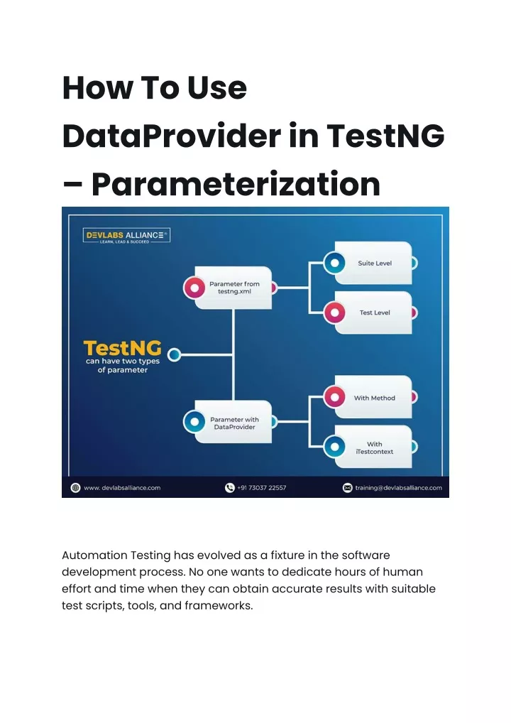 how to use dataprovider in testng parameterization