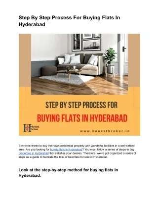 Step By Step Process For Buying Flats In Hyderabad