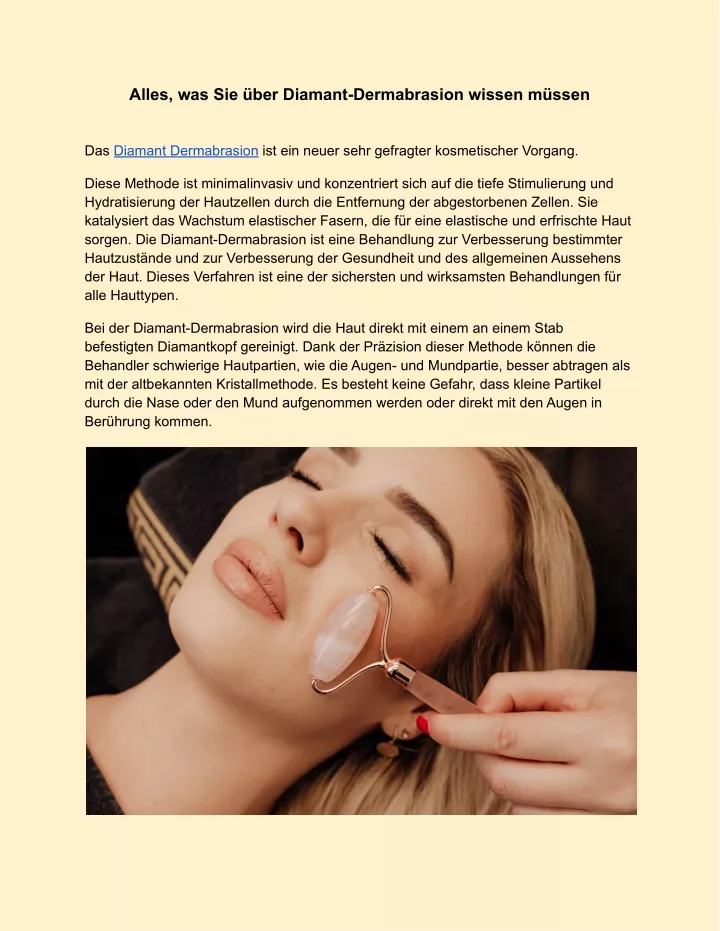 alles was sie ber diamant dermabrasion wissen