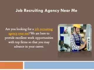 Job Recruiting Agency Near Me