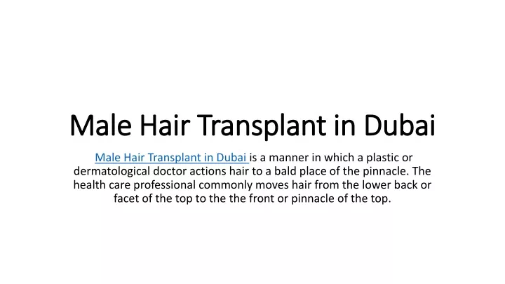 male hair transplant in dubai