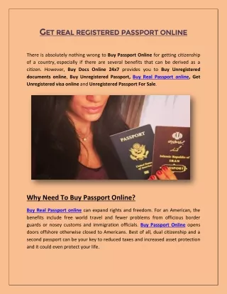 BUY PASSPORT ONLINE AND CHANGE YOUR LIFE FOREVER
