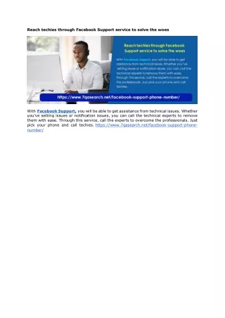 Reach techies through Facebook Support service to solve the woes